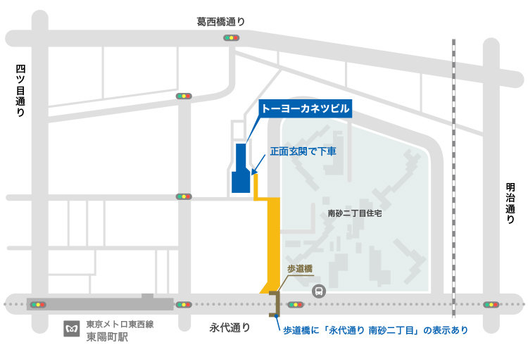 タクシーでご来社の方向けの地図