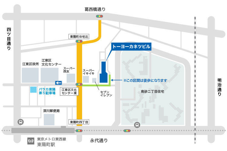 お車でご来社の方向けの地図